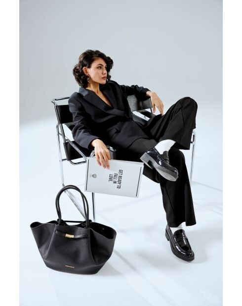 Bolso Prato de piel negra - 52x13x27 cm