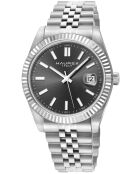 Reloj automático Impero de acero inoxidable Miyota 8215, movimiento negro/plateado