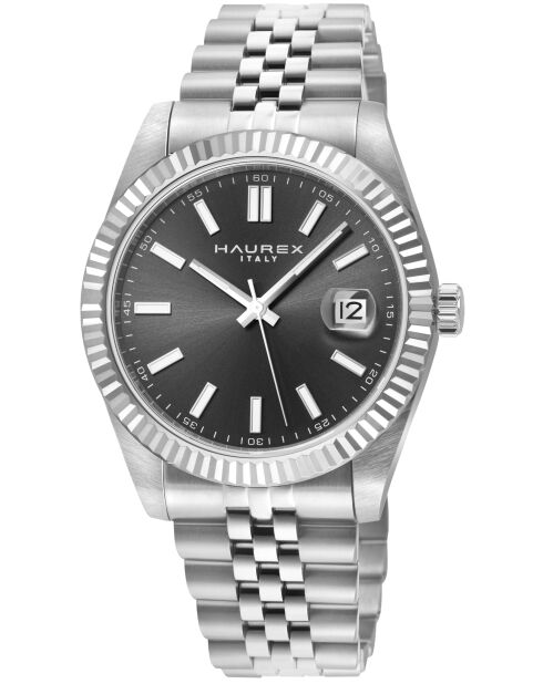 Reloj automático Impero de acero inoxidable Miyota 8215, movimiento negro/plateado