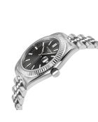 Reloj automático Impero de acero inoxidable Miyota 8215, movimiento negro/plateado