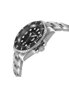 Reloj automático Barracuda de acero inoxidable, movimiento automático Miyota, ultrafino 9015, negro/plateado