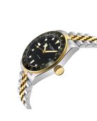 Reloj automático Abisso de acero inoxidable con movimiento Miyota 9075 GMT negro/plata/dorado