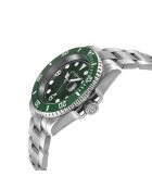Reloj automático Barracuda de acero inoxidable, movimiento automático Miyota, ultrafino 9015, color verde y plateado