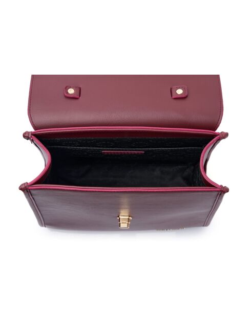 Sac à dos en cuir Gela bourgogne - 29x11x32 cm