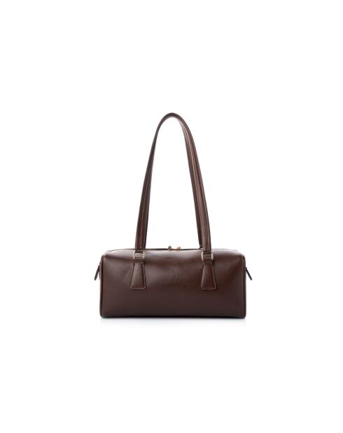 Sac bandoulière en cuir Treviso marron - 30x13x13 cm