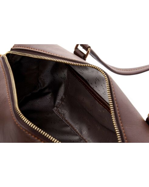 Sac bandoulière en cuir Treviso marron - 30x13x13 cm