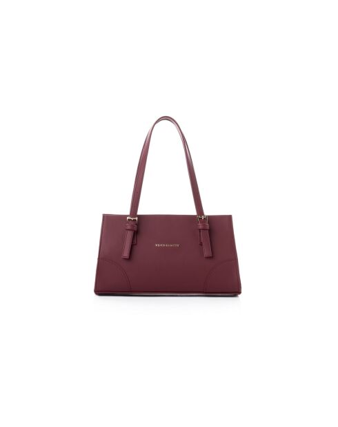 Sac bandoulière en cuir Barletta bourgogne - 30x9x19 cm
