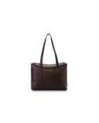Sac bandoulière en cuir Taranto marron chocolat - 32x10x22 cm