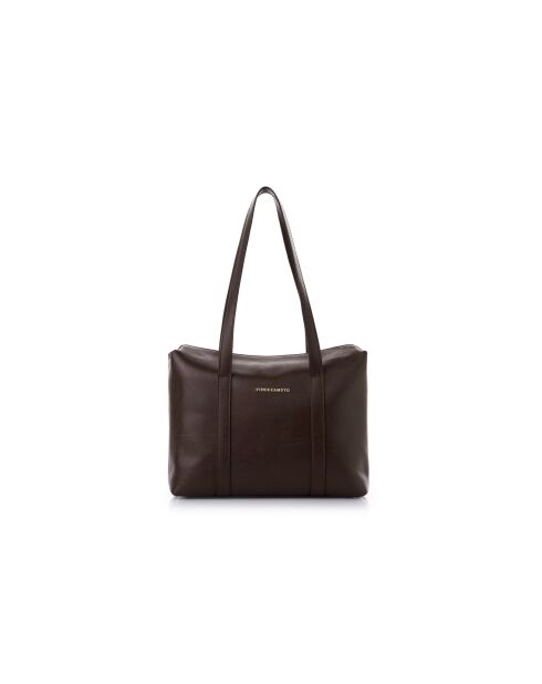 Sac bandoulière en cuir Taranto marron chocolat - 32x10x22 cm