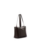 Sac bandoulière en cuir Taranto marron chocolat - 32x10x22 cm