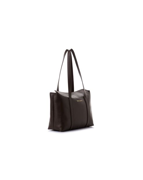 Sac bandoulière en cuir Taranto marron chocolat - 32x10x22 cm