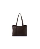 Sac bandoulière en cuir Taranto marron chocolat - 32x10x22 cm
