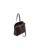 Sac bandoulière en cuir Taranto marron chocolat - 32x10x22 cm