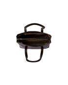 Sac bandoulière en cuir Taranto marron chocolat - 32x10x22 cm