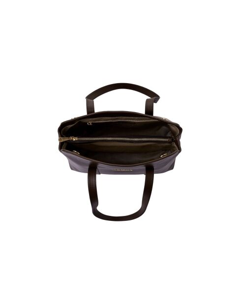Sac bandoulière en cuir Taranto marron chocolat - 32x10x22 cm