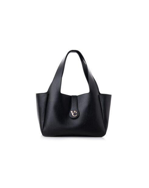 Tote bag en cuir L'Aquila noir - 33x15x22 cm