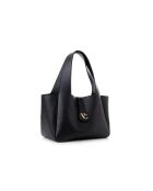 Bolso L'Aquila de piel negra - 33x15x22 cm