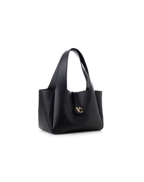 Tote bag en cuir L'Aquila noir - 33x15x22 cm