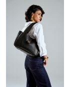 Bolso L'Aquila de piel negra - 33x15x22 cm