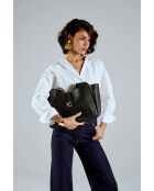 Bolso L'Aquila de piel negra - 33x15x22 cm