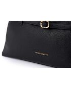 Bolso Vittoria de piel negra - 40x17x26 cm