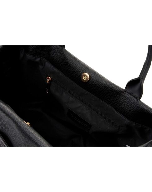 Bolso Vittoria de piel negra - 40x17x26 cm