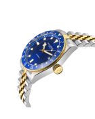 Orologio automatico Abisso in acciaio inossidabile movimento Miyota 9075 GMT blu/argento/oro