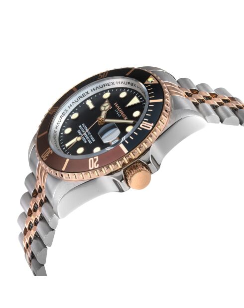 Reloj automático Eterno de acero inoxidable, movimiento automático NH 35 de Japón, negro, plata y oro rosa