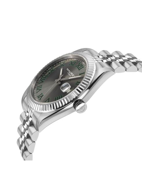 Reloj automático Impero de acero inoxidable Miyota 8215, movimiento gris/plateado