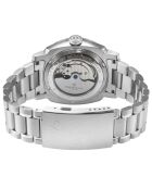 Reloj automático Fortezza Miyota MD309G de acero inoxidable con movimiento negro/plateado