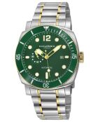 Reloj automático Fortezza de acero inoxidable Miyota MD309G movimiento verde/plateado