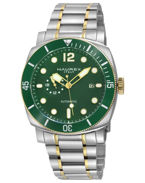 Reloj automático Fortezza de acero inoxidable Miyota MD309G movimiento verde/plateado