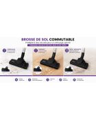 Aspirateur traineau sans sac model ZII XL noir - 33 x 23 x 26 cm