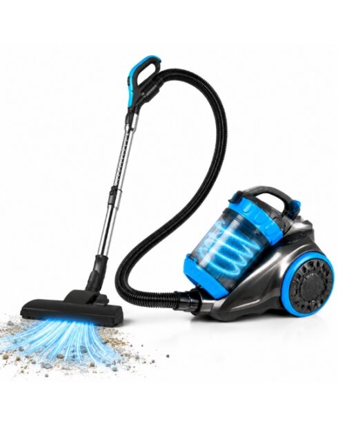 Aspirateur traineau sans sac et sans fil modele RAVC2225CDL noir/bleu
