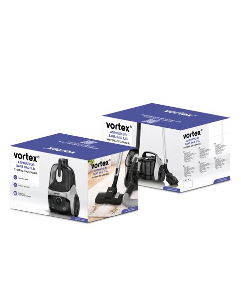 Aspirateur filaire grande capacité sans sac modele VPower noir/gris - 2.5l
