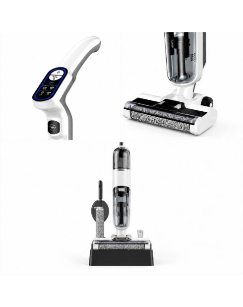 Aspirateur laveur 2 en 1 modele THVCO235W noir/blanc - 28 x 115 x 25 cm