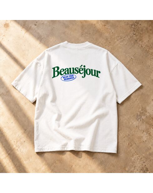 T-Shirt Boxy tampon blanc