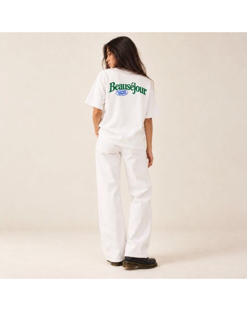 T-Shirt Boxy tampon blanc