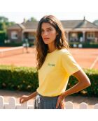 T-Shirt en coton Tennis society jaune