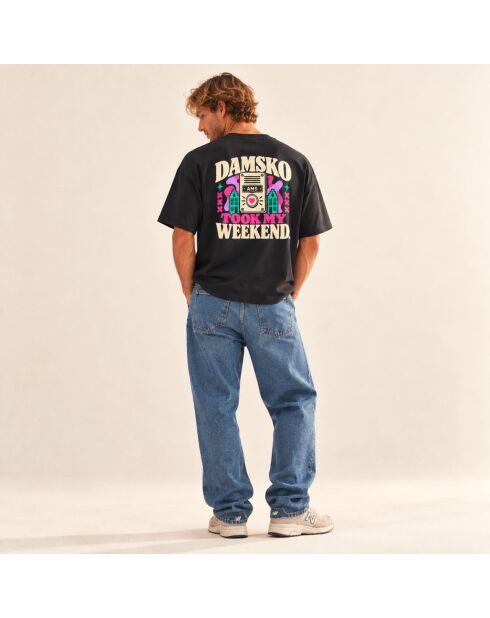 T-Shirt Boxy en coton Damsko noir