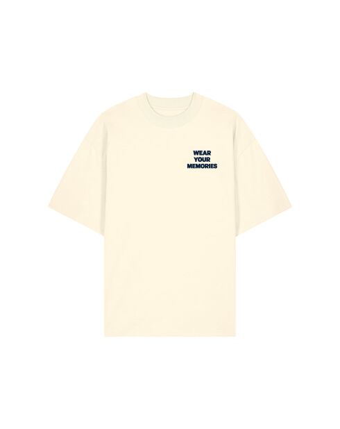 T-Shirt Boxy en coton tulipes crème