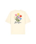 T-Shirt Boxy en coton tulipes crème