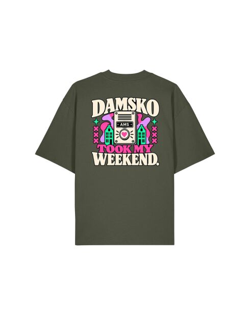 T-Shirt Boxy en coton Damsko kaki