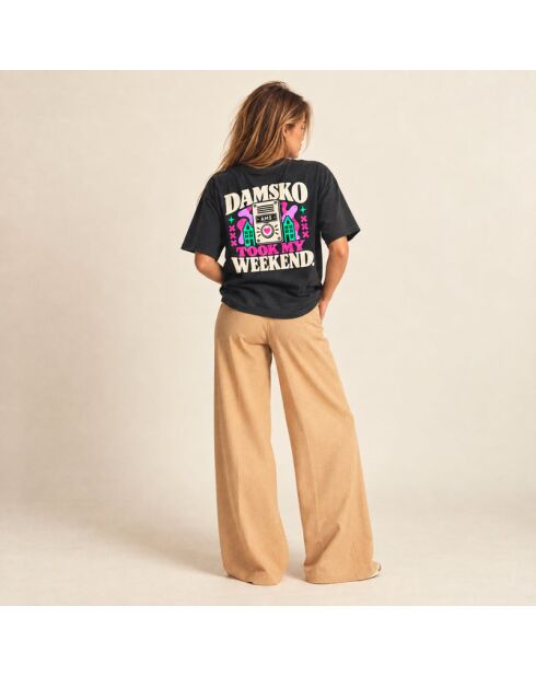 T-Shirt Boxy en coton Damsko noir
