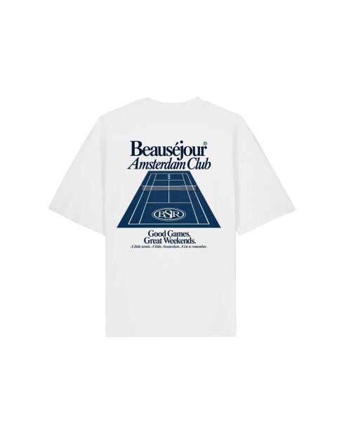 T-Shirt Boxy en coton Amsterdam Club blanc