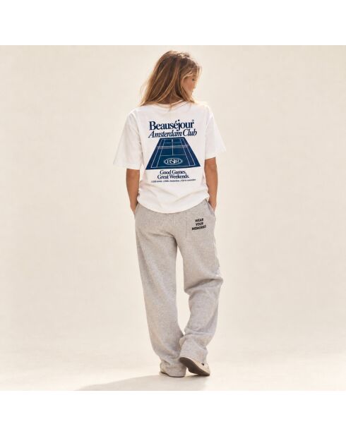 T-Shirt Boxy en coton Amsterdam Club blanc