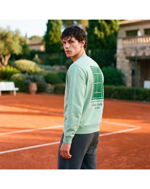 Sweatshirt en coton tennis society Mystie vert