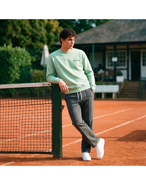Sweatshirt en coton tennis society Mystie vert