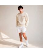 Sweatshirt en coton tennis society crème