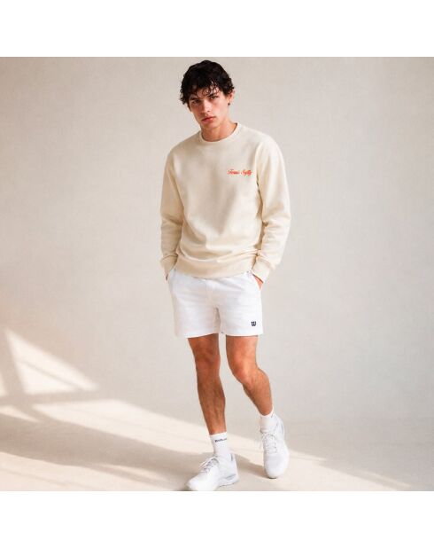 Sweatshirt en coton tennis society crème